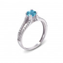Серебряное кольцо с топазом и фианитами (1665/9р)