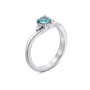Серебряное кольцо с топазом и фианитами (1671/9р)