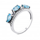 Серебряное кольцо с топазом swiss и фианитами (1360/1р-TSWB)