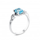 Серебряное кольцо с топазом swiss и фианитами (1486/1р-TSWB)