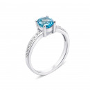 Серебряное кольцо с топазом swiss и фианитами (Тд0033-R/12/5388)