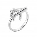 Серебряное кольцо Самолет с фианитами (10523)