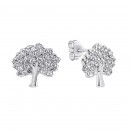 Серебряные пуссеты Дерево с фианитами (ASE02988)