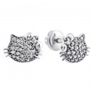 Серебряные пуссеты Kitty с фианитами (2476/9р-CZ)
