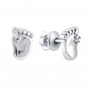 Серебряные пуссеты Ножки с фианитами (82008б)