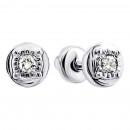 Серебряные пуссеты с бриллиантами (2212/1р-BR)
