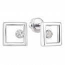 Серебряные пуссеты с бриллиантами (2403/1р-BR)