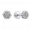 Серебряные пуссеты с фианитами (2649/9р-CZ)