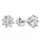 Серебряные пуссеты с фианитами (2650/9р-CZ)
