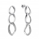 Серебряные серьги-подвески с фианитами (82118б)