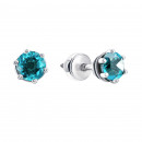 Серебряные пуссеты с топазом swiss (2091/9р-TSWB)