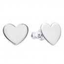 Серебряные пуссеты Сердце (573С.Rh)