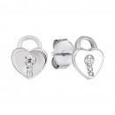 Серебряные пуссеты Замочки с фианитами (1EA82766)