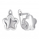 Серебряные серьги Цветы с фианитами (1EA84140)