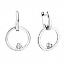 Серебряные серьги-подвески c фианитами (82771б)