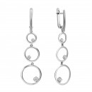 Серебряные серьги-подвески c фианитами (СК2006)