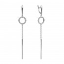 Серебряные серьги-подвески c фианитами (СВ873с)