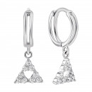 Серебряные серьги-подвески с фианитами (2E24688)