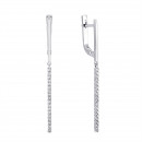 Серебряные серьги-подвески с фианитом (20371)