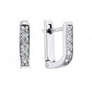 Серебряные серьги с фианитами (606C.Rh)