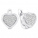 Серебряные серьги Сердце с фианитами (2254/1р-CZ)