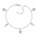 Серебряный браслет с фианитами (БС608с)