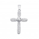 Серебряный крестик с фианитами (PPS1380-P)