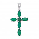 Серебряный крестик с зеленым агатом (3660р)