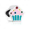 Серебряная бусина шарм «Пироженко» с эмалью. (G2617-P/12/1696)