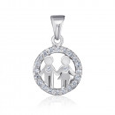 Серебряная подвеска «Семья» с фианитами.  (1PE64769-P/12/1)