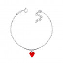 Серебряный браслет «Сердце» с эмалью. (VFASD000001-B/12/392)