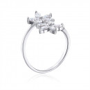 Серебряное кольцо с фианитами.  (1RI62666-R/12/1)