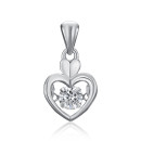 Серебряная подвеска Сердце с фианитом (SP00461-P/12/1)