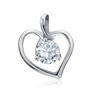 Серебряная подвеска Сердце с фианитом (SP00997-P/12/1)