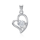Серебряная подвеска Сердце с фианитом (SP01019-P/12/1)