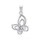 Серебряная подвеска Бабочка с фианитом (SP01022-P/12/1)