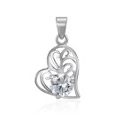 Серебряная подвеска Сердце с фианитом (SP01031-P/12/1)