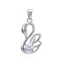 Серебряная подвеска Лебедь с фианитом (SP01033-P/12/1)