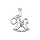 Серебряная подвеска Лошадка-качалка с фианитами (SZDP03621)