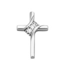 Серебряный крестик с фианитами (SZ173)