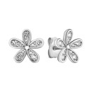 Серебряные пуссеты Цветы с фианитами (SZDE00140)