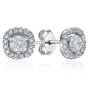 Серебряные серьги-пуссеты с фианитами (SZDE00392-E/12/1)