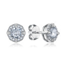 Серебряные пуссеты с фианитами SZDE00422-E/12/1