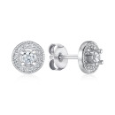 Серебряные пуссеты с фианитами  SZDE00462-E/12/1