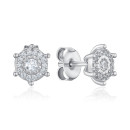 Серебряные пусеты с фианитами SZDE00627-E/12/1