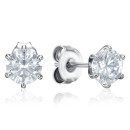 Серебряные серьги-пуссеты с фианитом (SZDE00883-E/12/1)