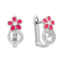 Серебряные серьги с эмалью и фианитами (SZDE06673)