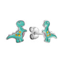 Серебряные пуссеты с эмалью (SZDE06933)