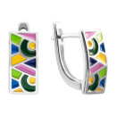 Срібні сережки з емаллю (SZDE14624)