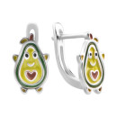Серебряные серьги Авокадо с эмалью (SZDE14631)